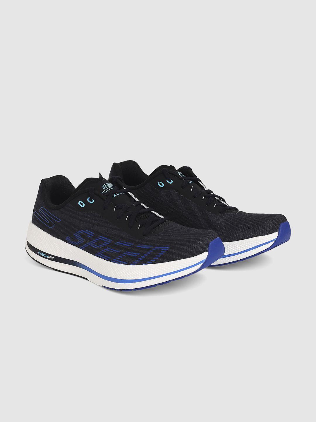 skechers men black mesh running non-marking shoes