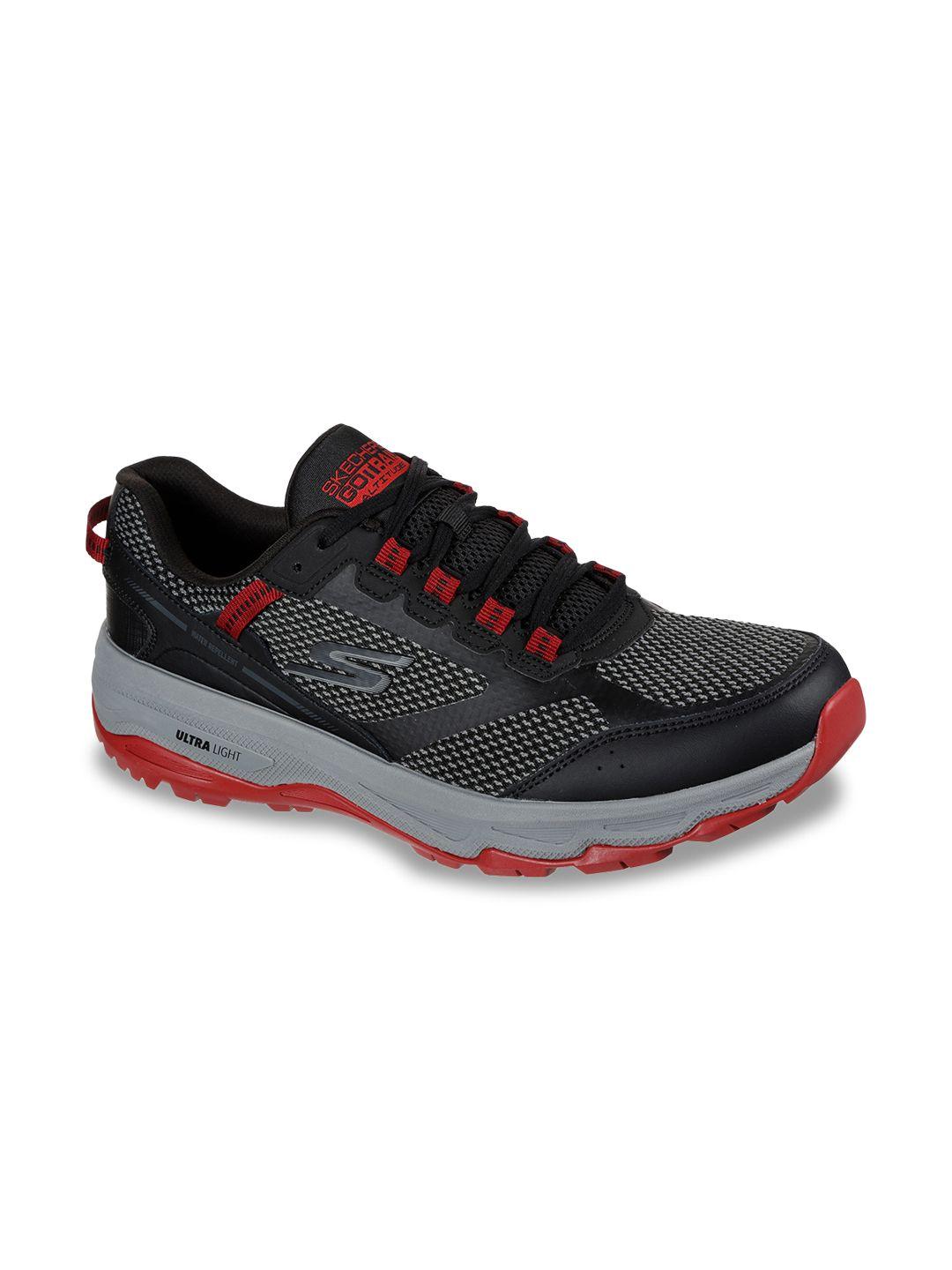 skechers men black mesh trekking non-marking shoes