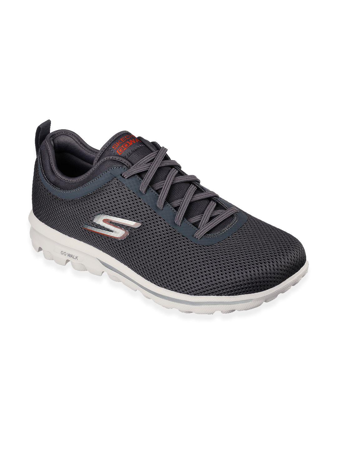 skechers men charcoal mesh walking non-marking shoes