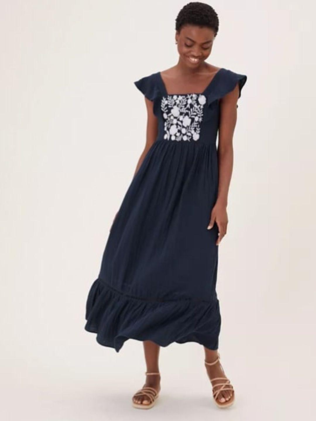 marks & spencer navy blue maxi dress