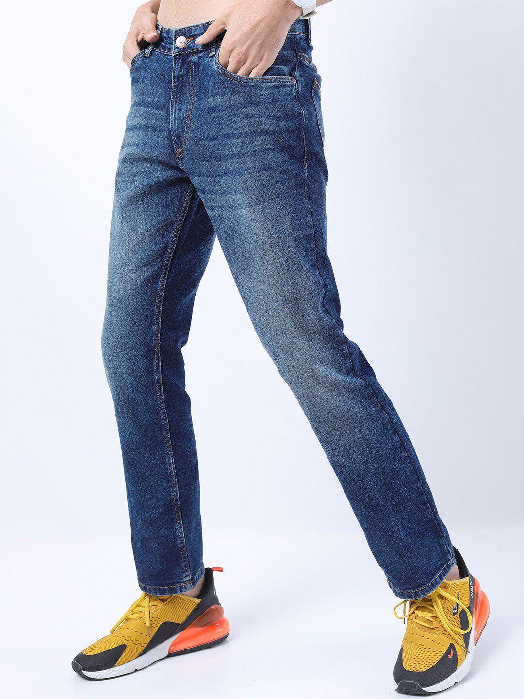 ketch men blue straight fit light fade stretchable jeans