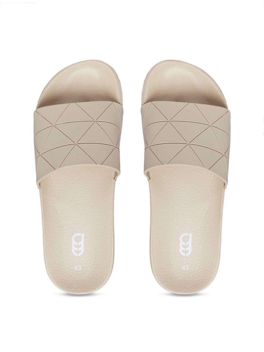 ajile by pantaloons men beige self design sliders