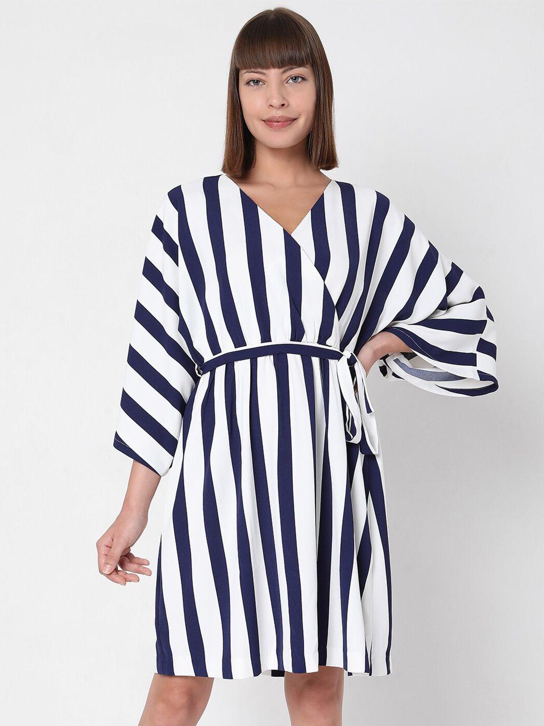 vero moda white & magnolia striped maxi dress