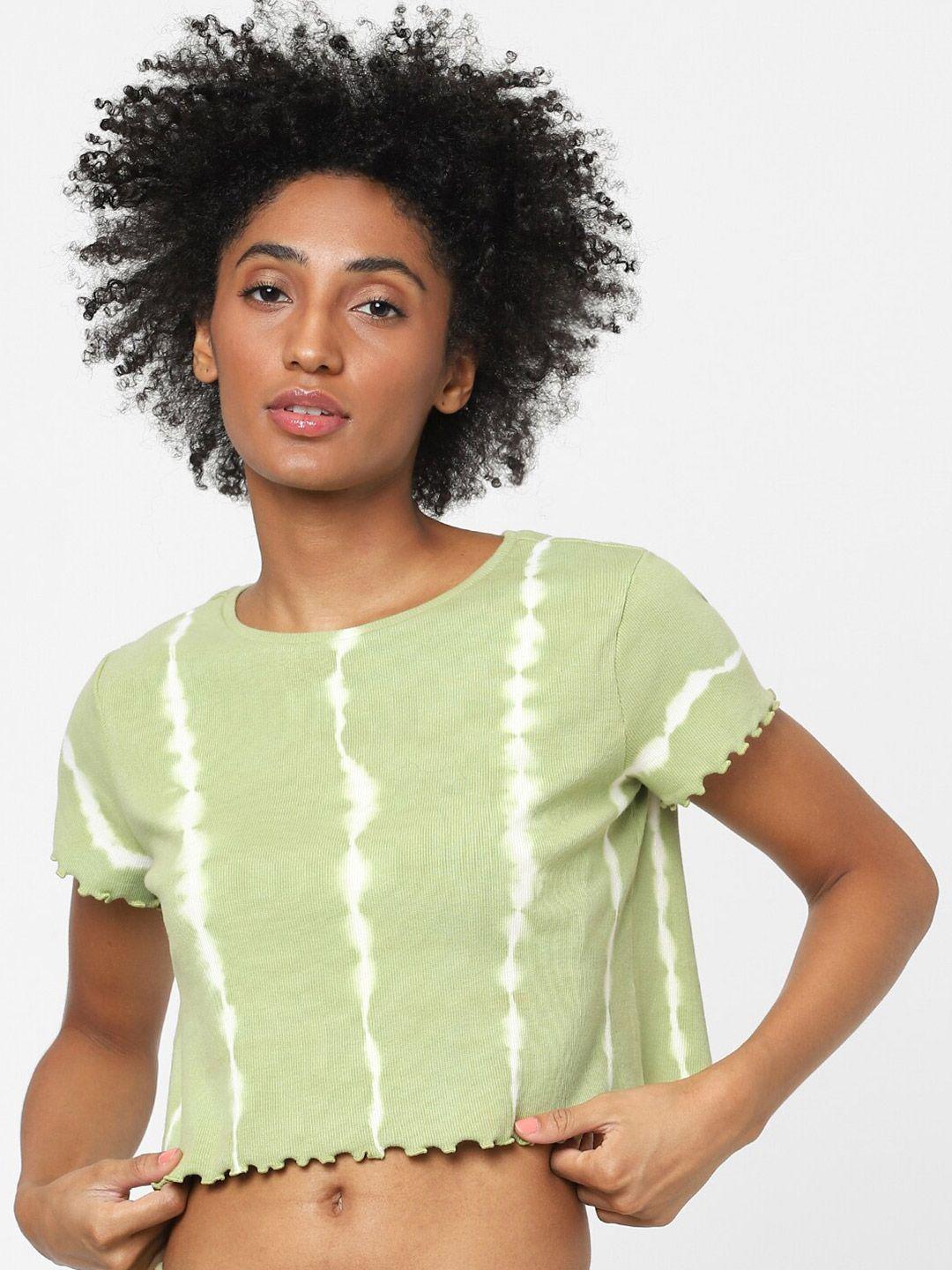 only green boxy crop top