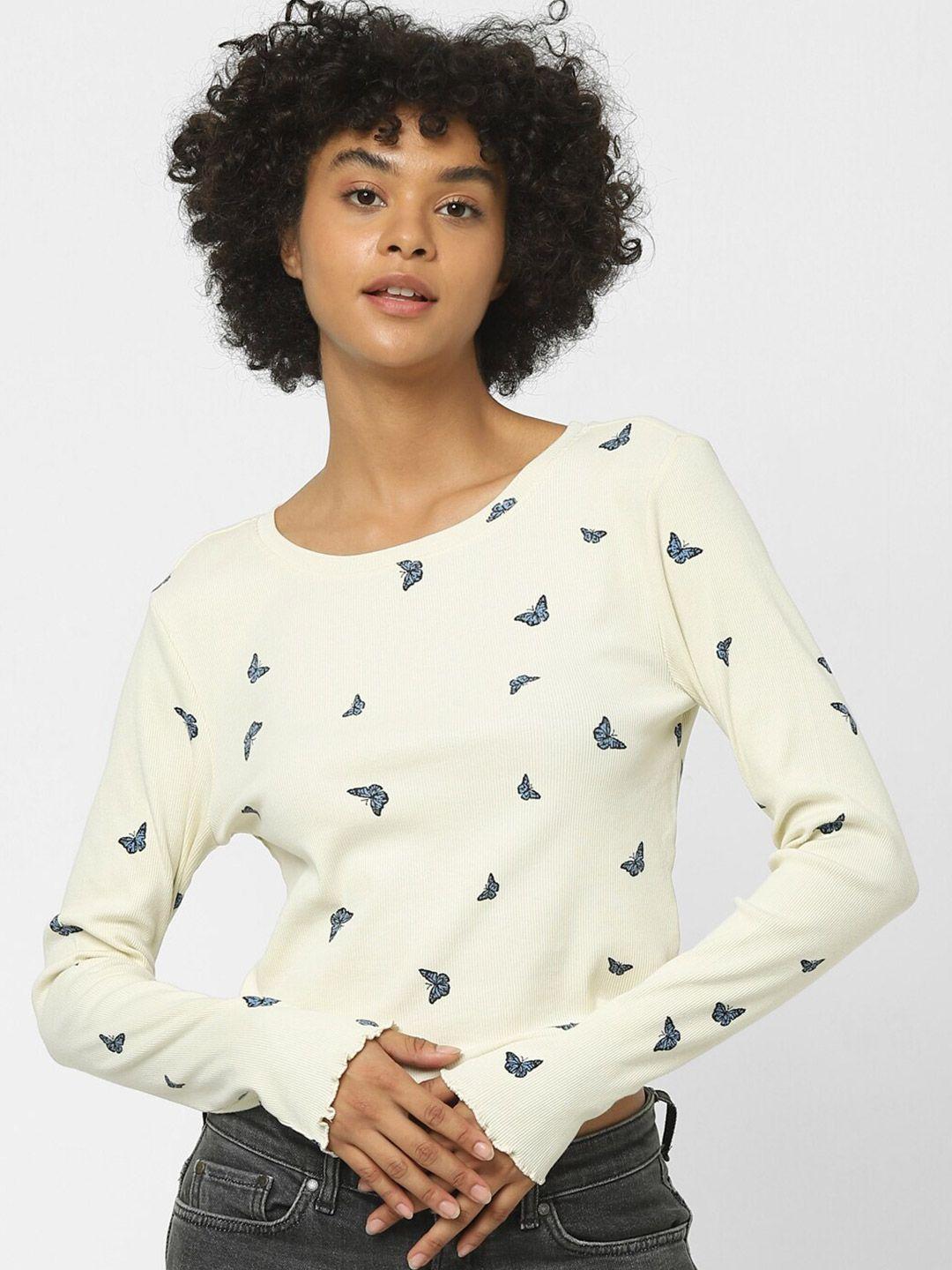 only beige & pristine print top