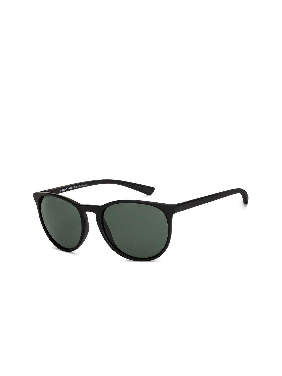 vincent chase unisex green lens & black sports sunglasses with uv protected lens