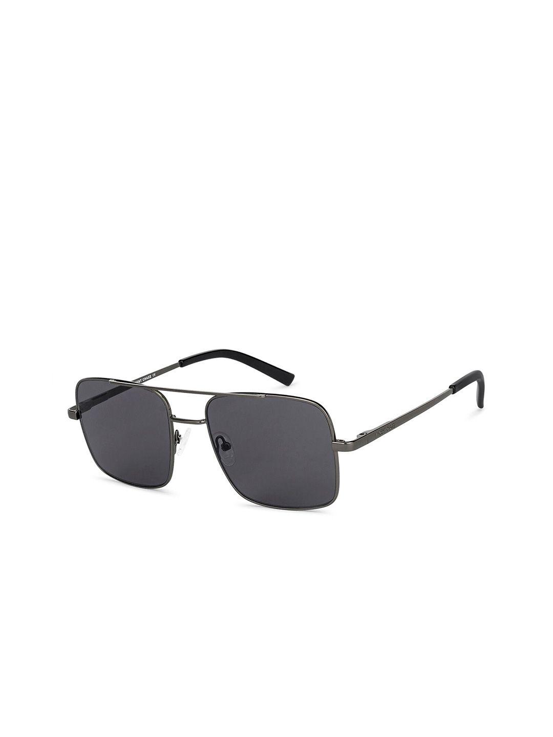 vincent chase unisex grey lens & gunmetal-toned square sunglasses with uv protected lens