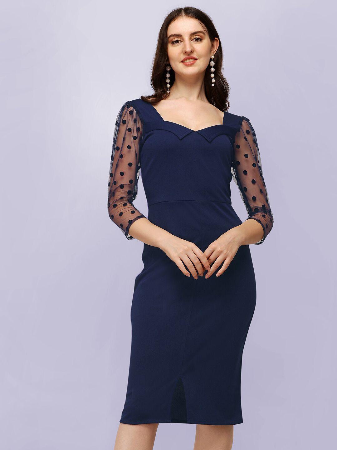 sheetal associates blue sheath dress