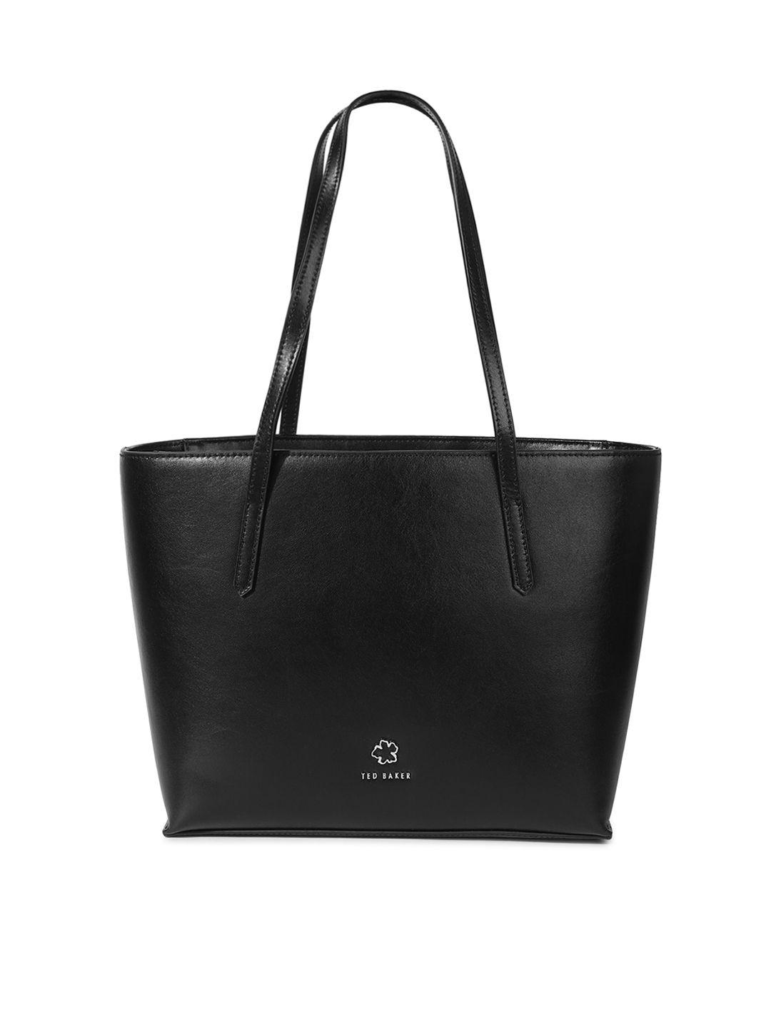 ted baker black leather tote bag