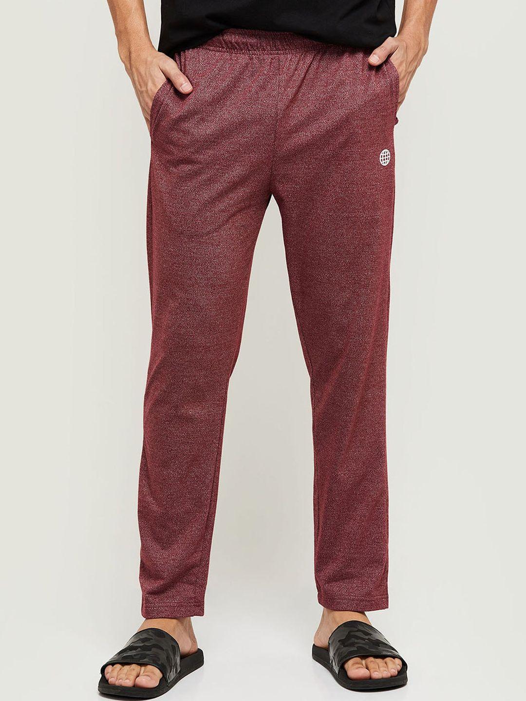 max men burgundy solid lounge pants