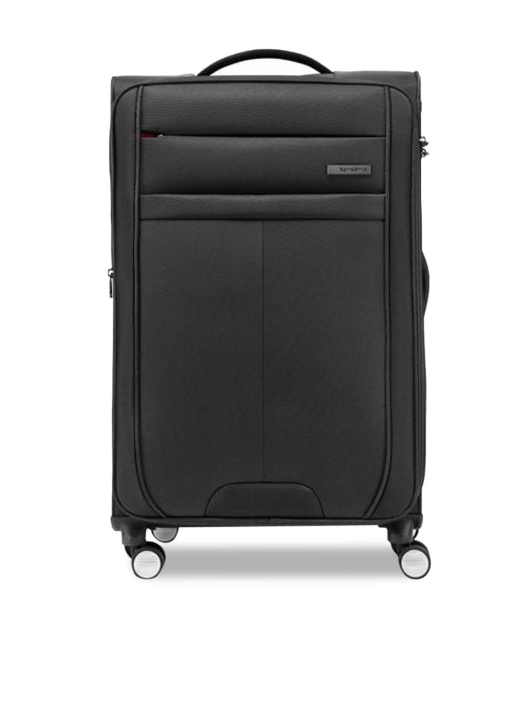 samsonite black solid padded large trolley suitcase