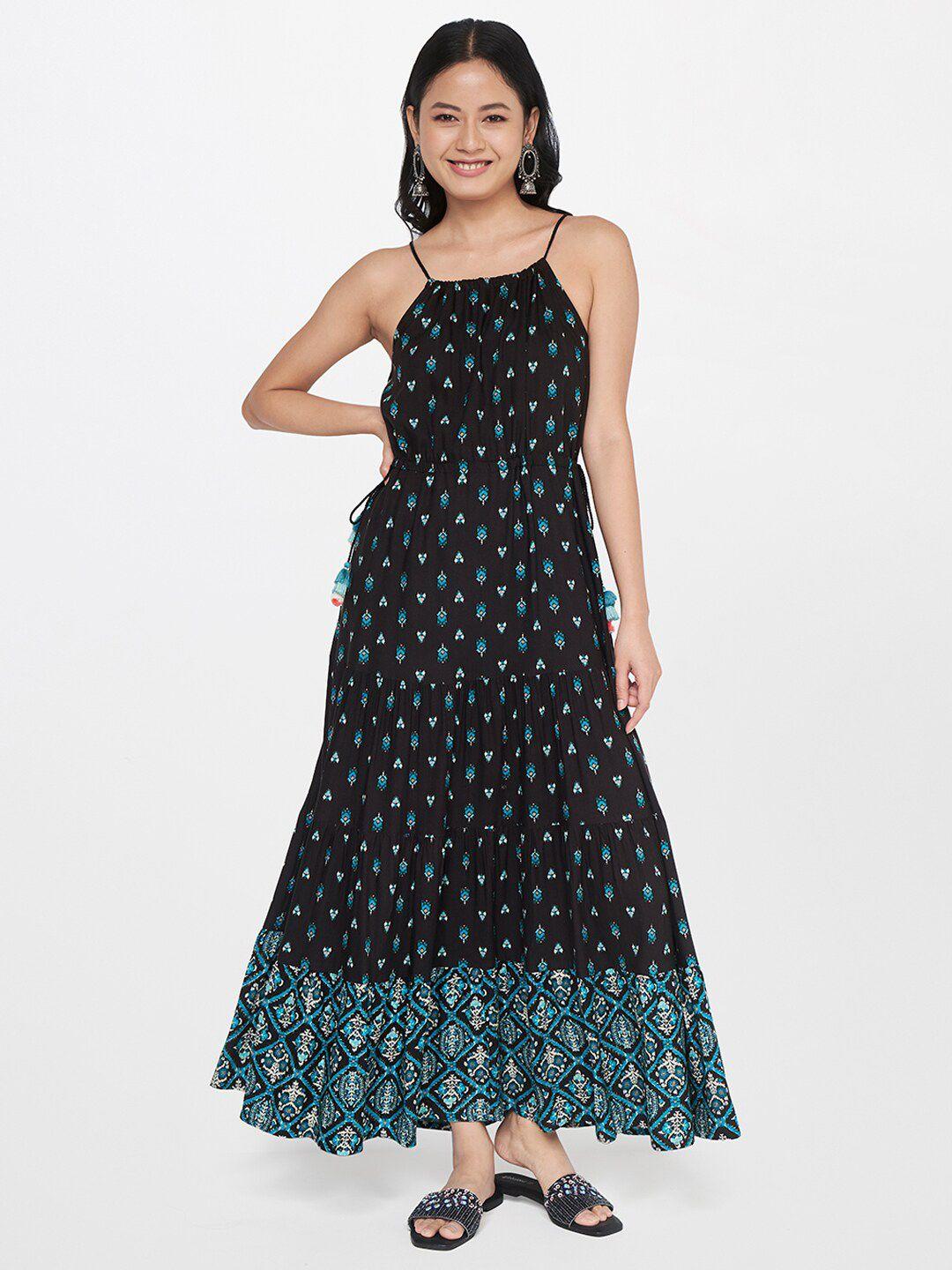 global desi black maxi dress