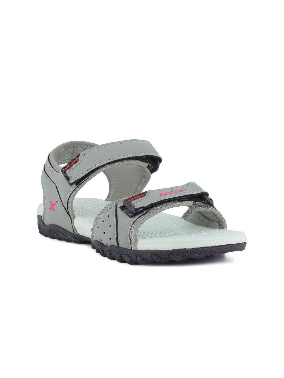 sparx women grey & blue textured sports sandals