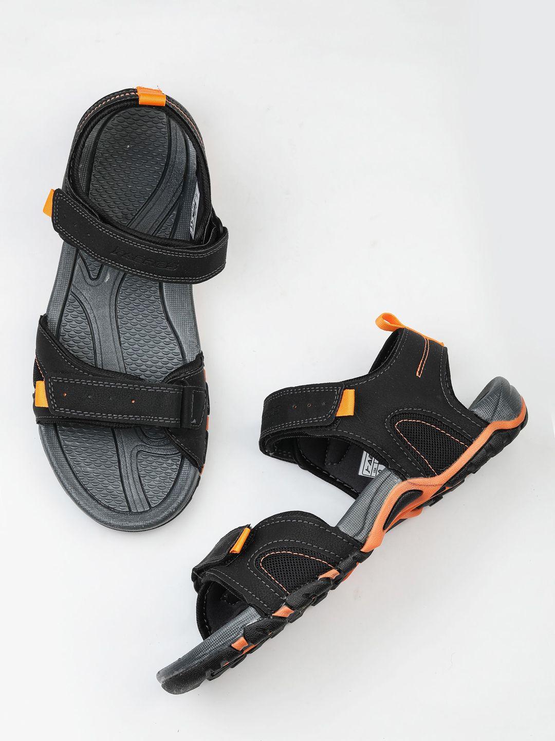 abros men black solid sports sandals