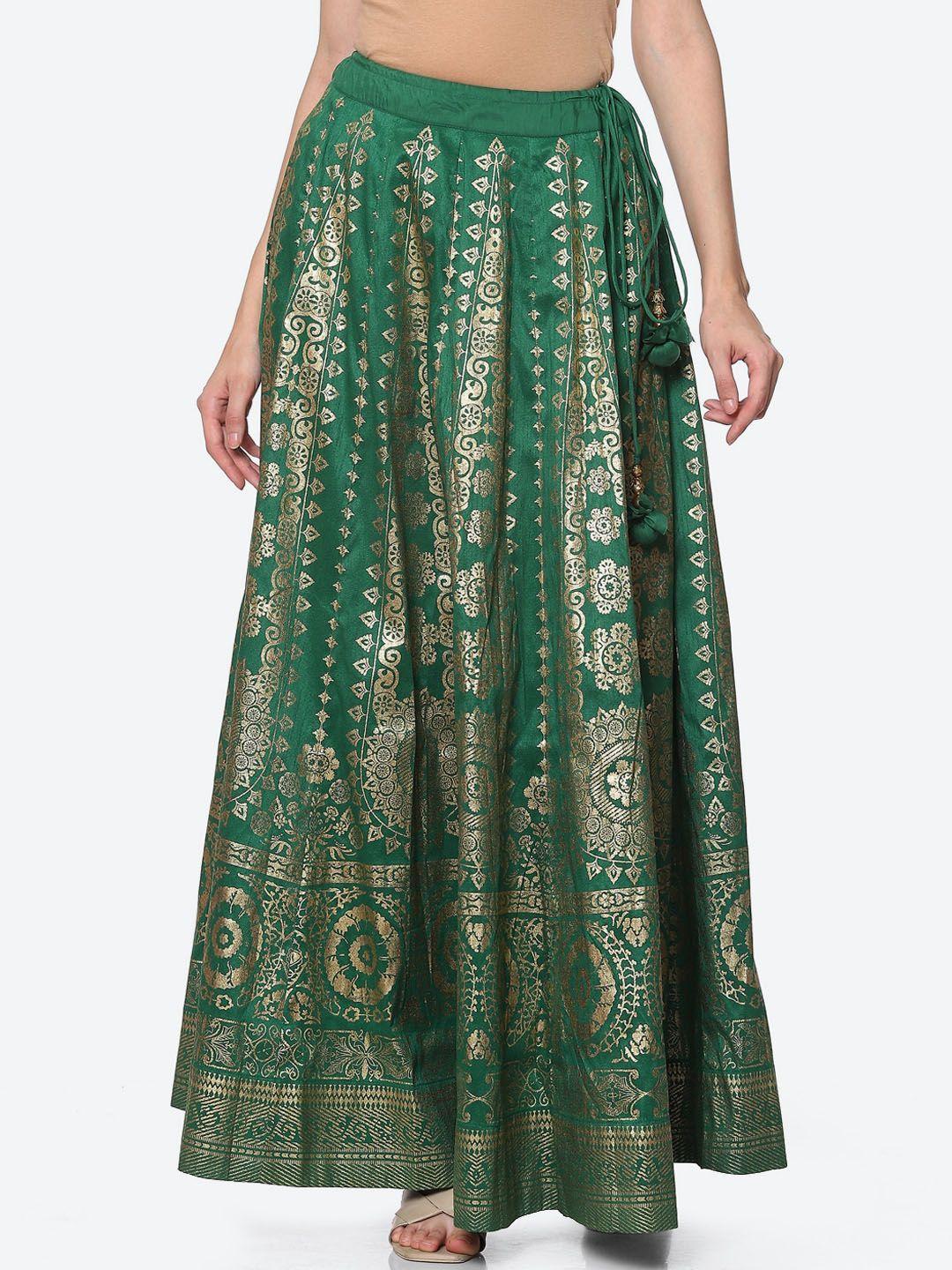 biba women green printed skirts