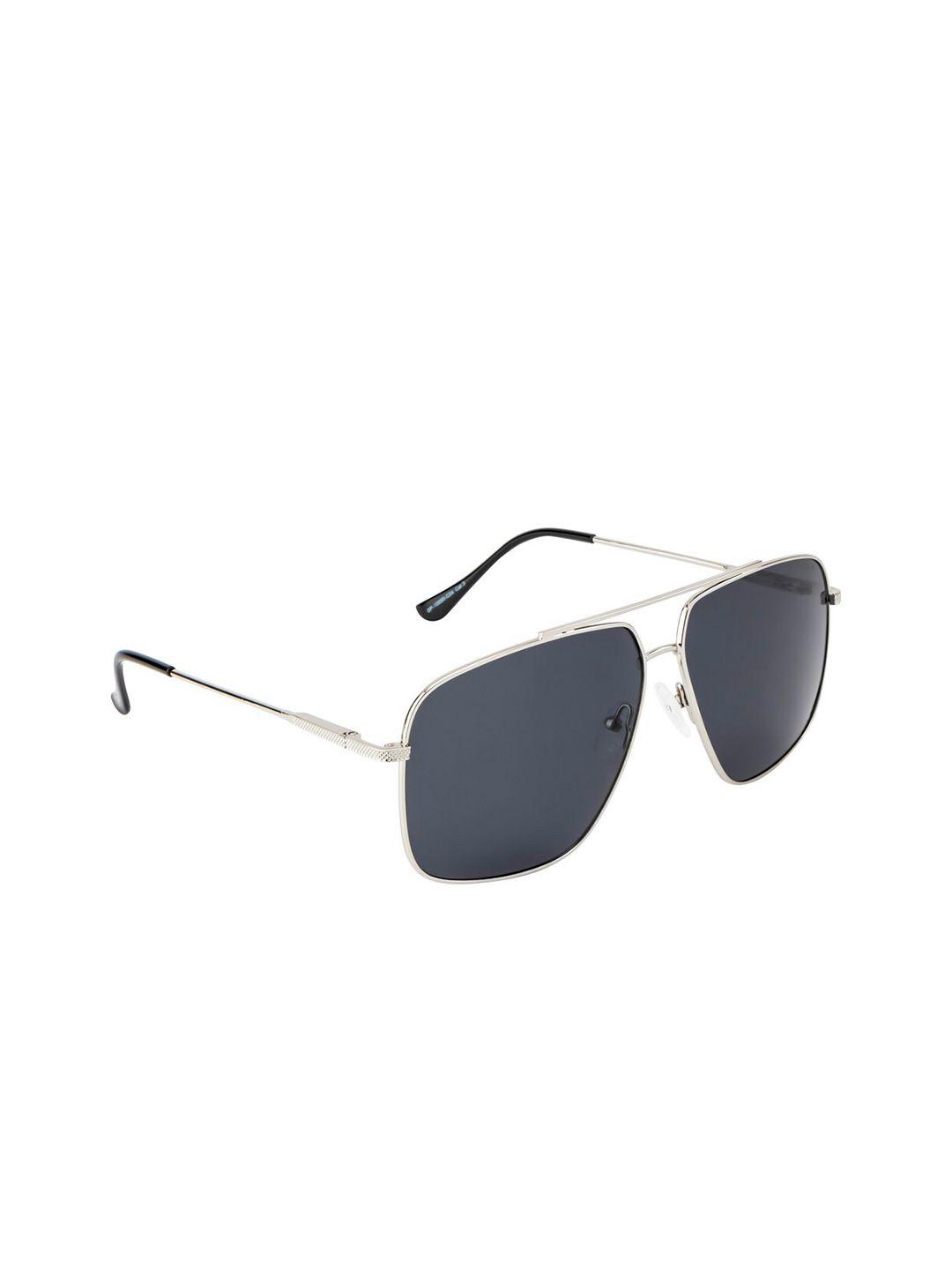 opium men grey lens & silver-toned square sunglasses & uv protected lens-op-10090-c04