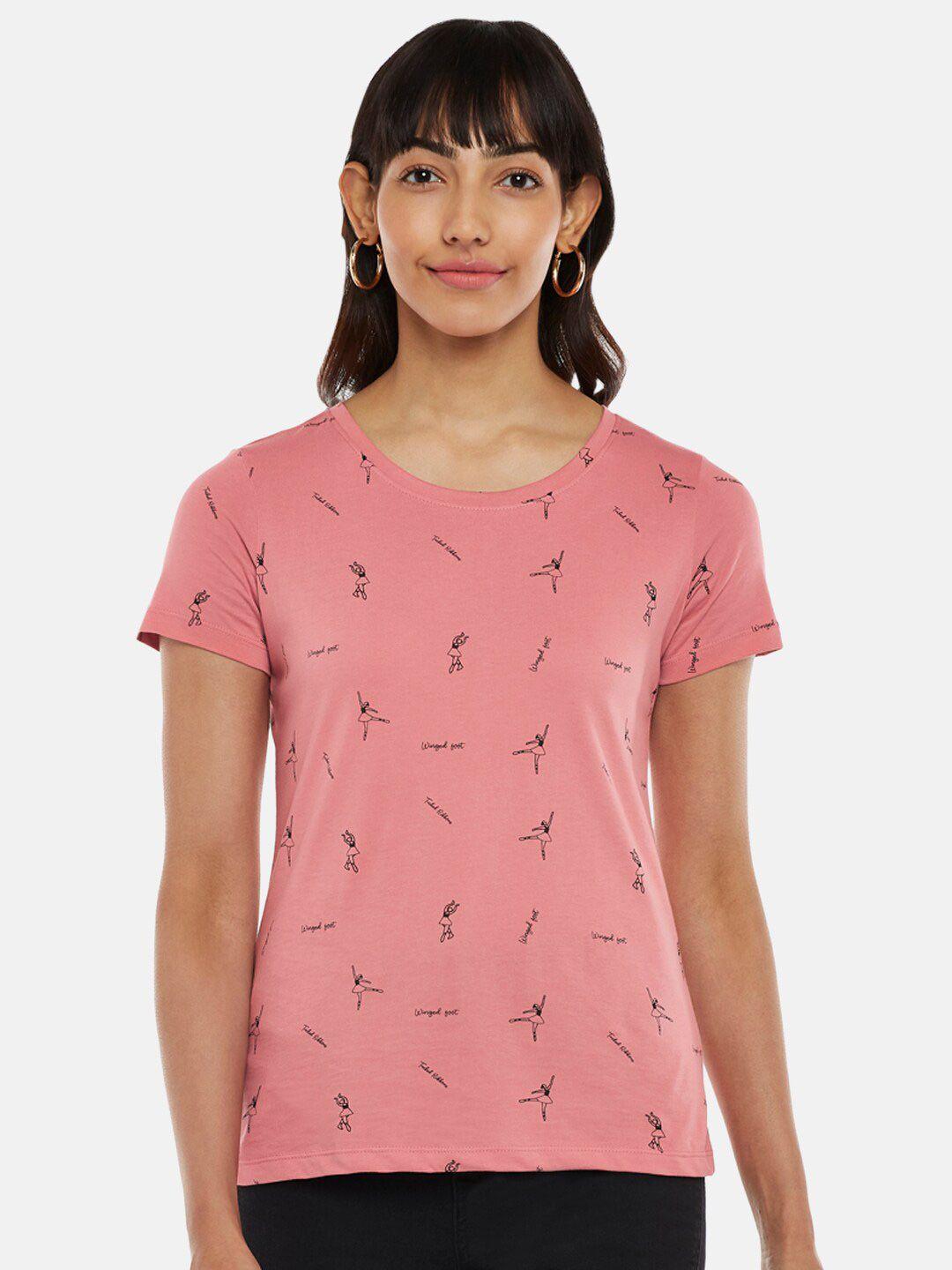 honey by pantaloons women pink printed t-shirt