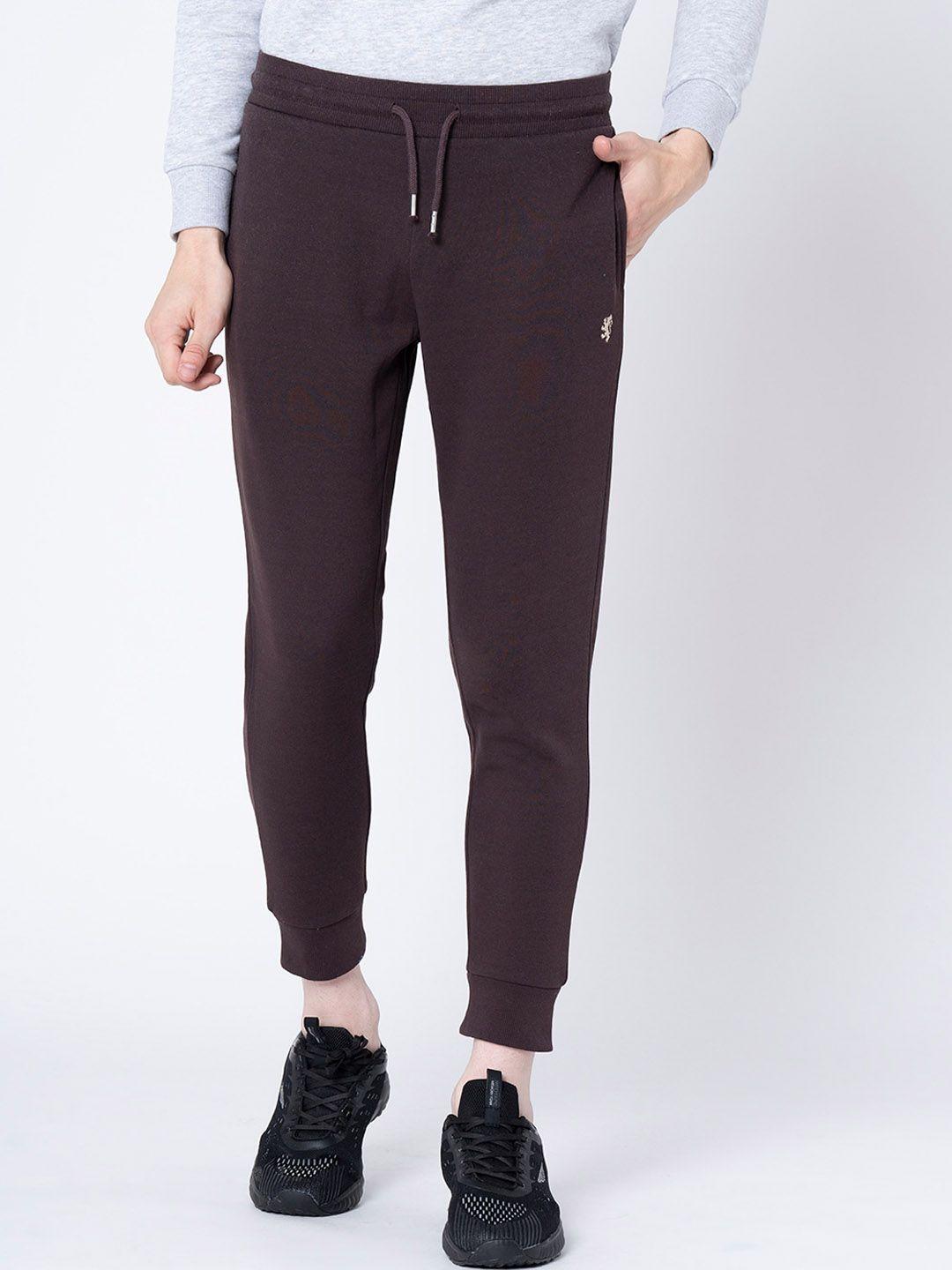 red tape men brown solid joggers