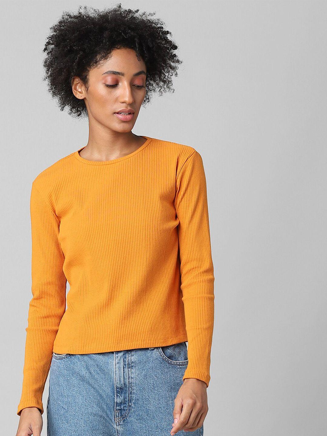 only women solid orange top