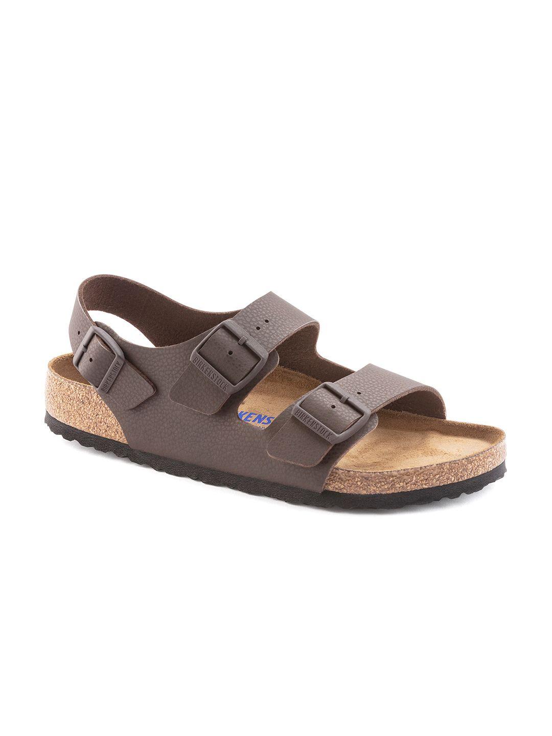 birkenstock milano soft footbed brown regular width men with ankle strap sandals