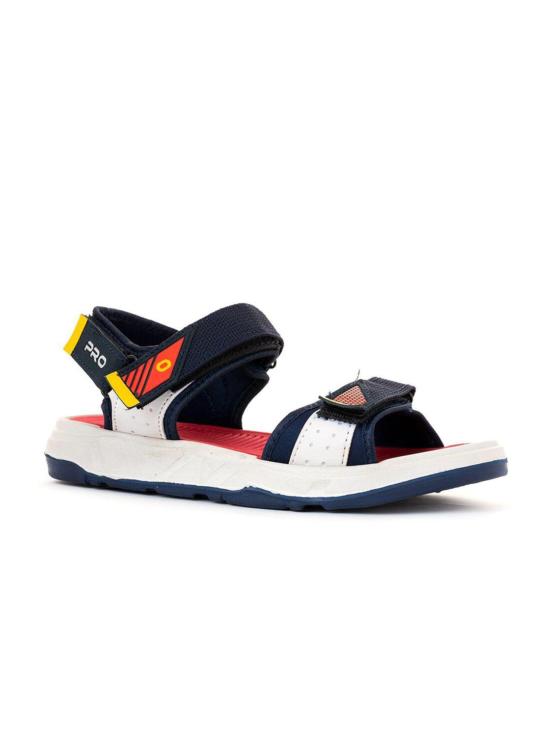 khadims men navy blue & red solid sports sandal