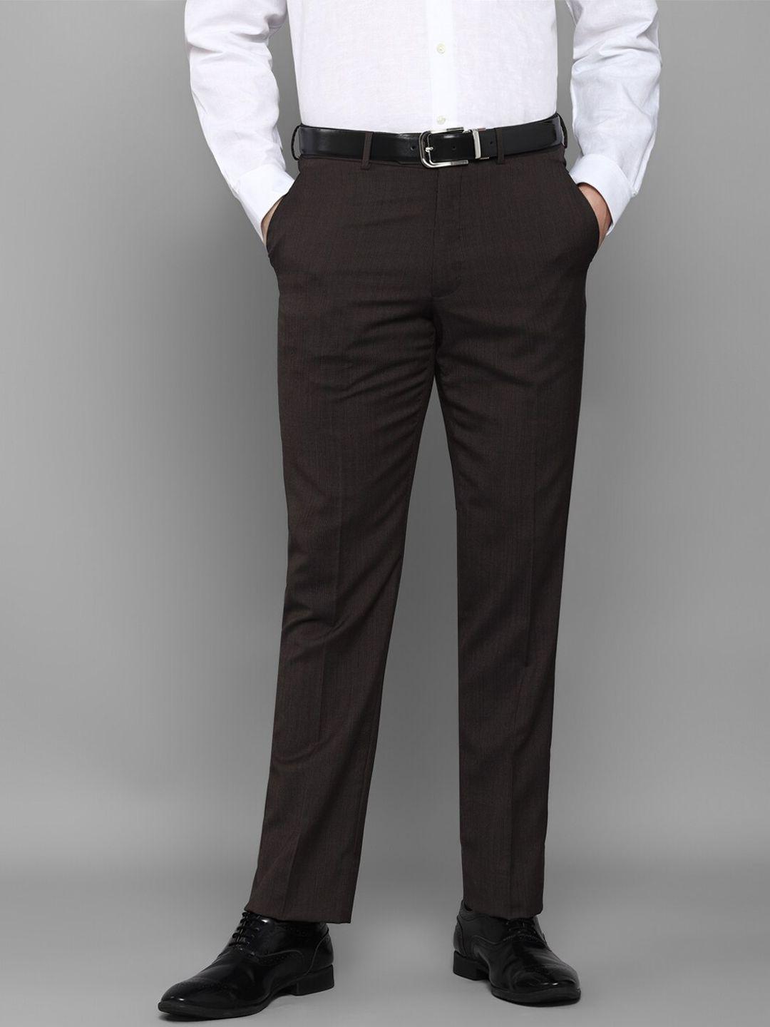 luxure by louis philippe men brown slim fit trousers