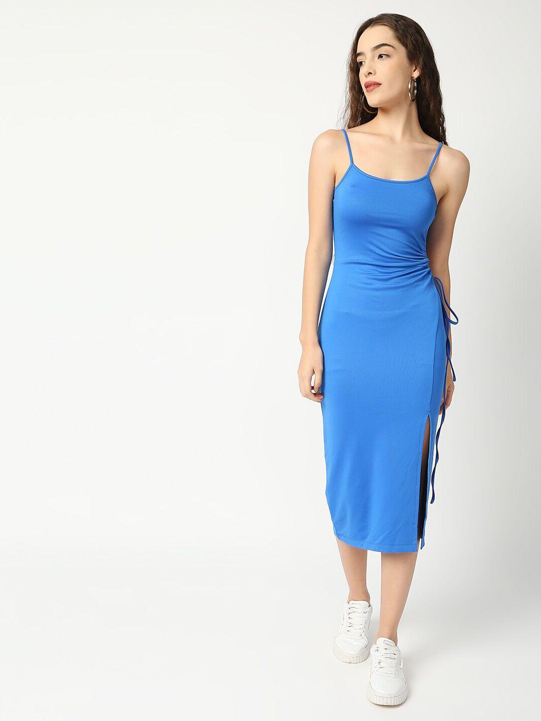 disrupt women blue bodycon midi dress