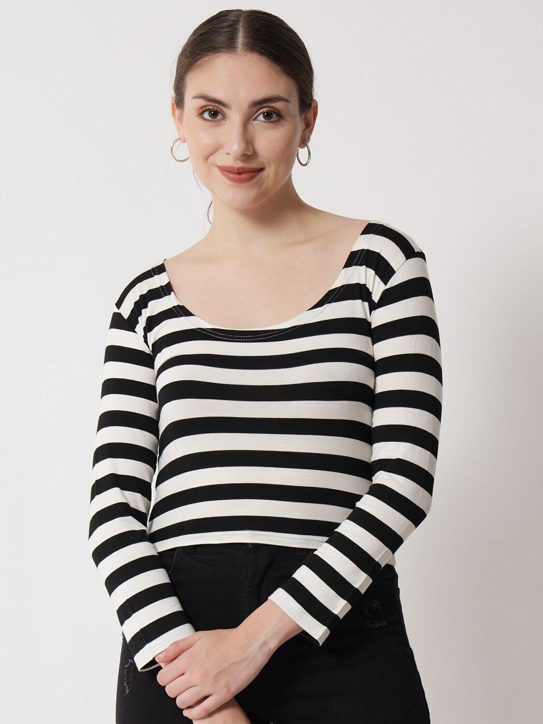 trend arrest multicoloured striped styled back top