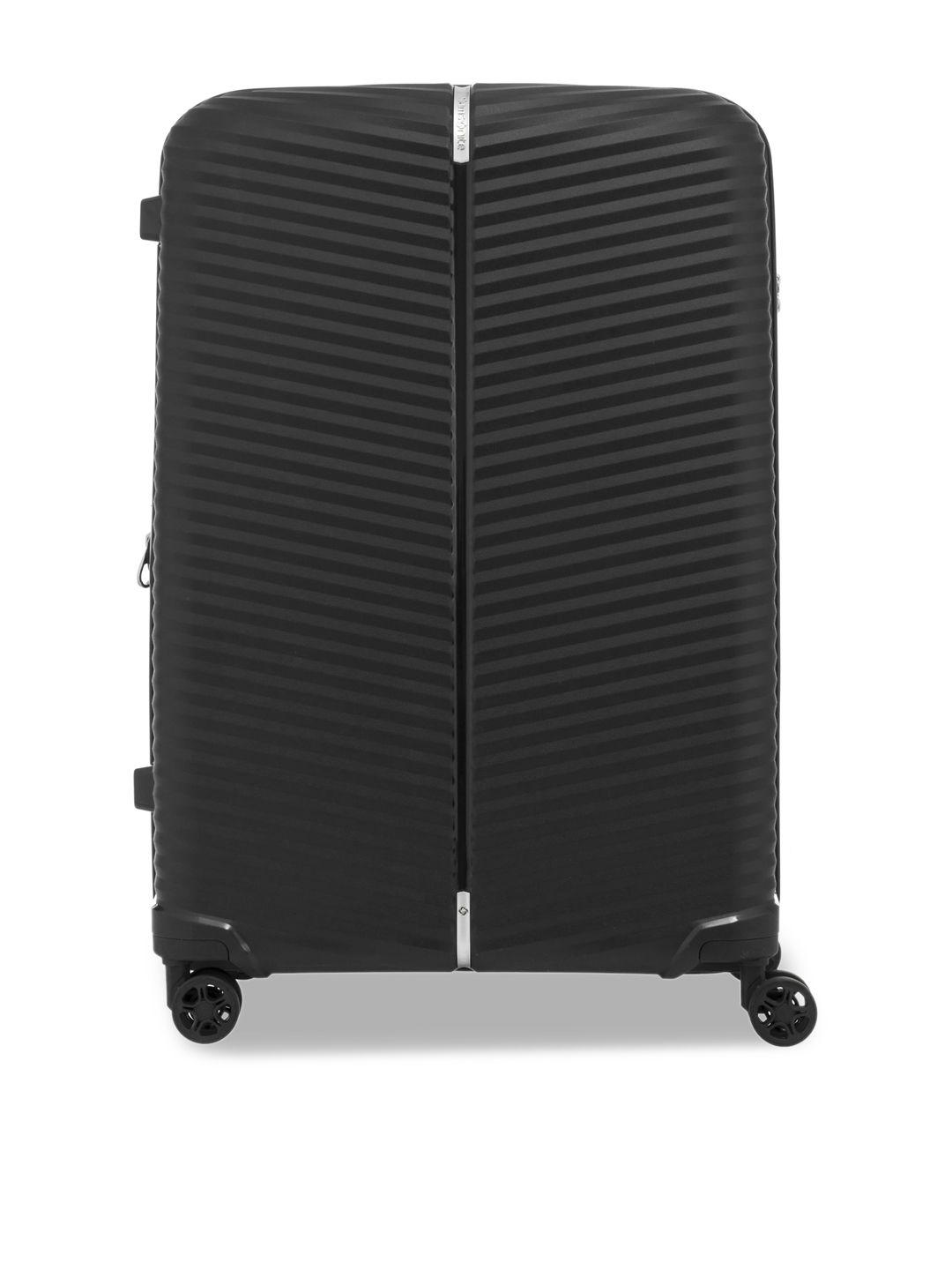 samsonite black textured hard sided large trolley suitcase