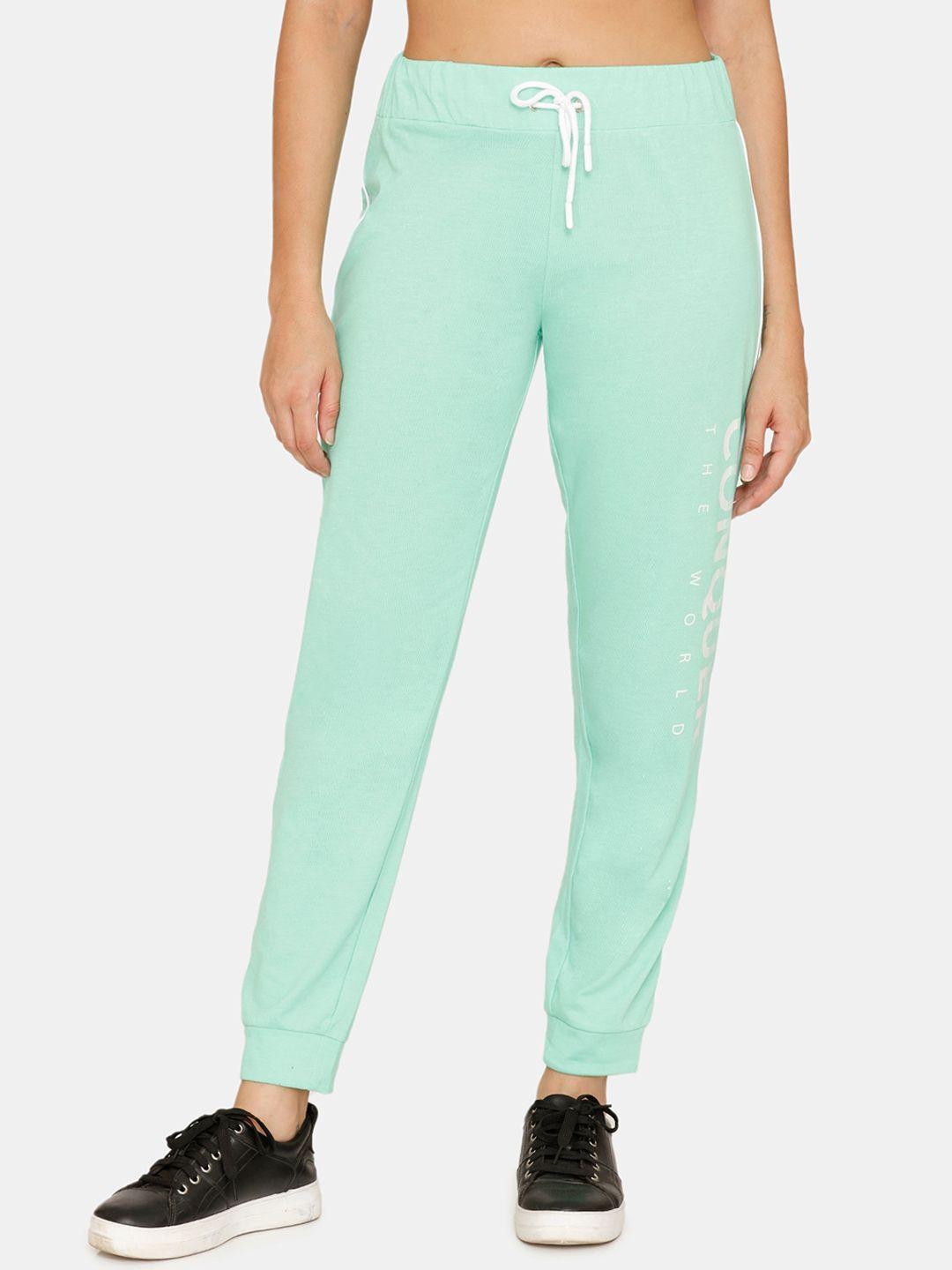 rosaline by zivame women green solid track pants