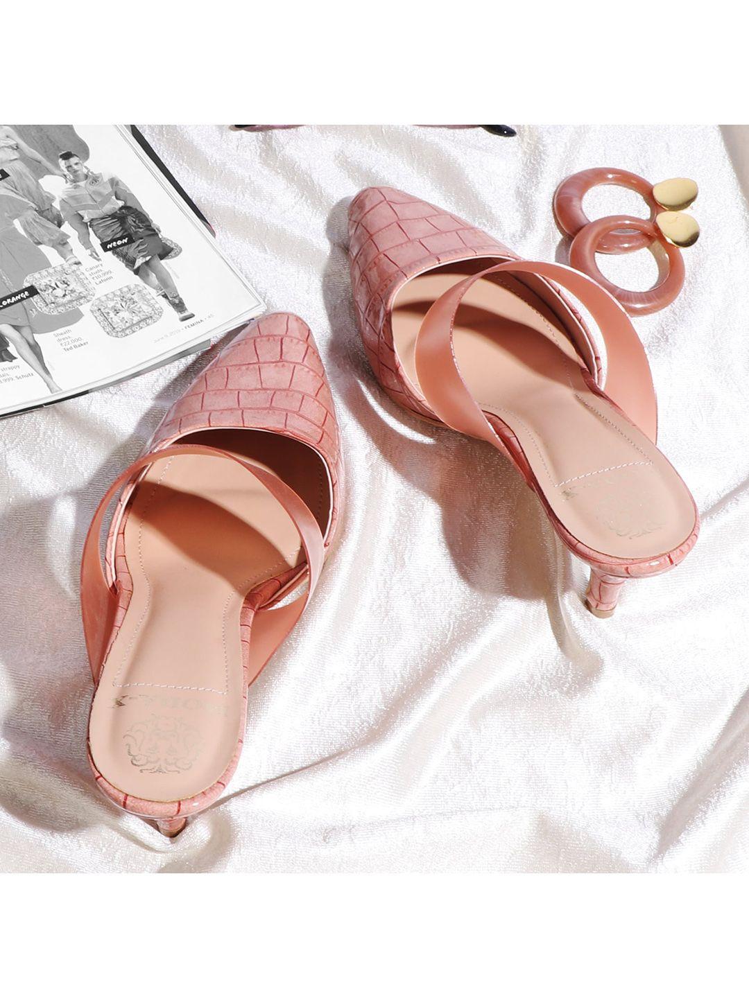 moda-x pink kitten mules