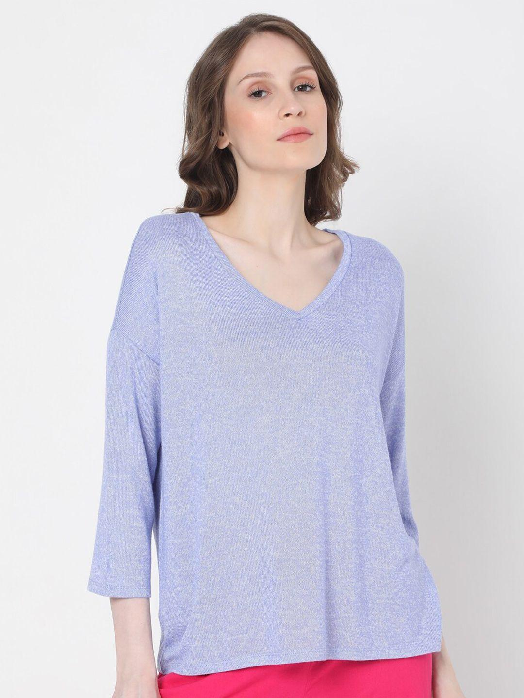 vero moda women blue & pink pullover