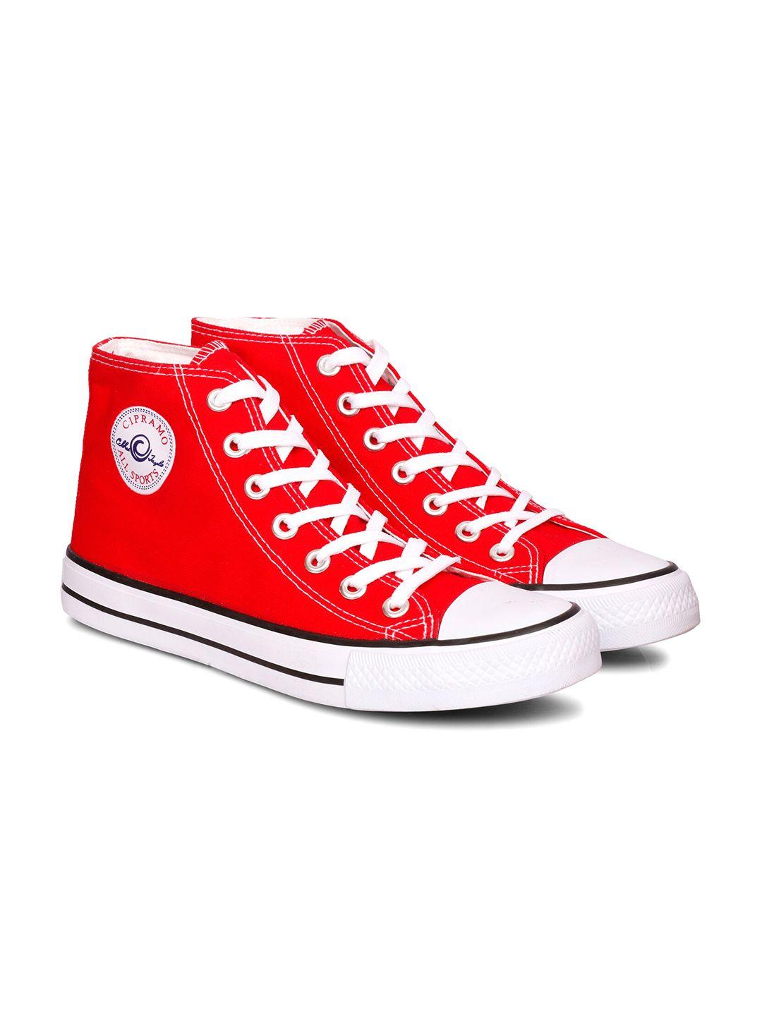 cipramo sports men red colourblocked sneakers