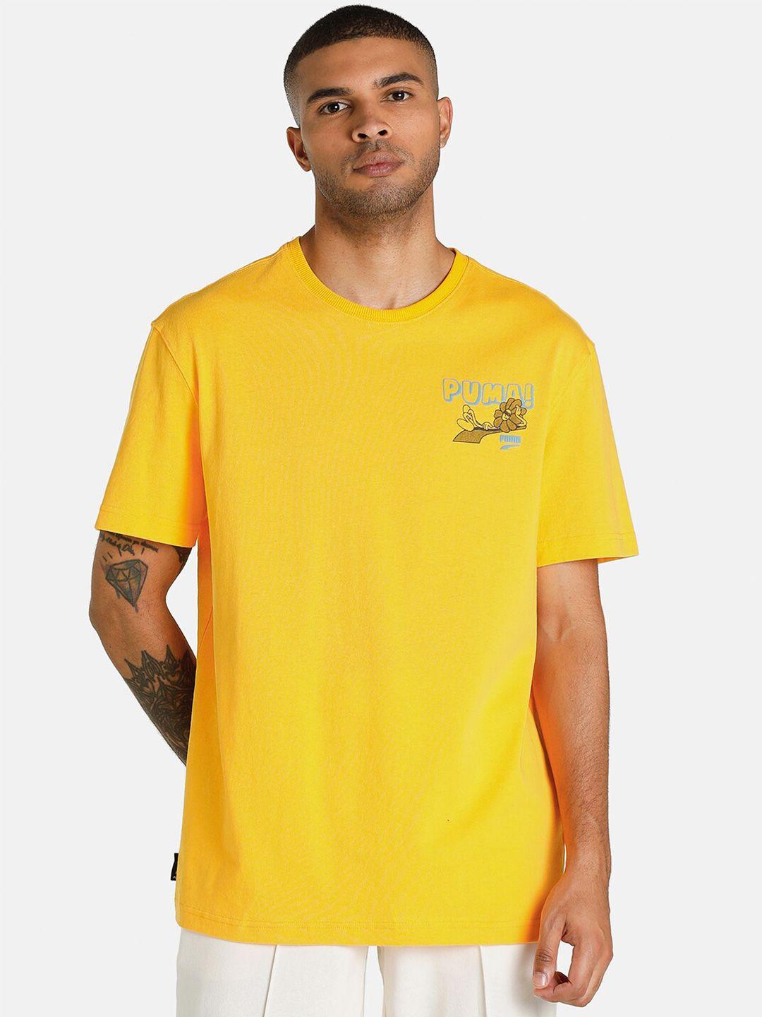 puma men yellow downtown graphic t-shirt