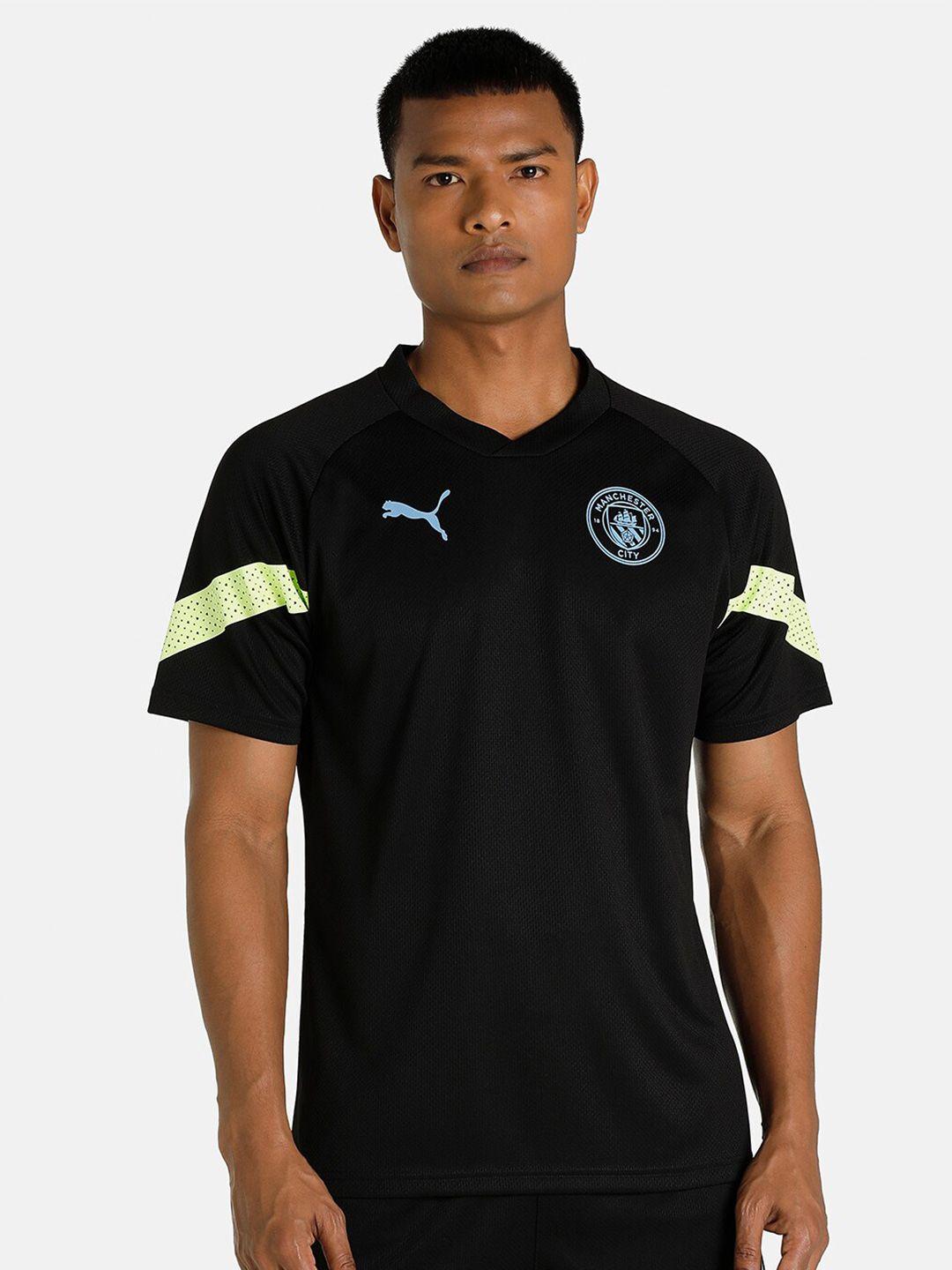 puma men black & green manchester city fc football jersey