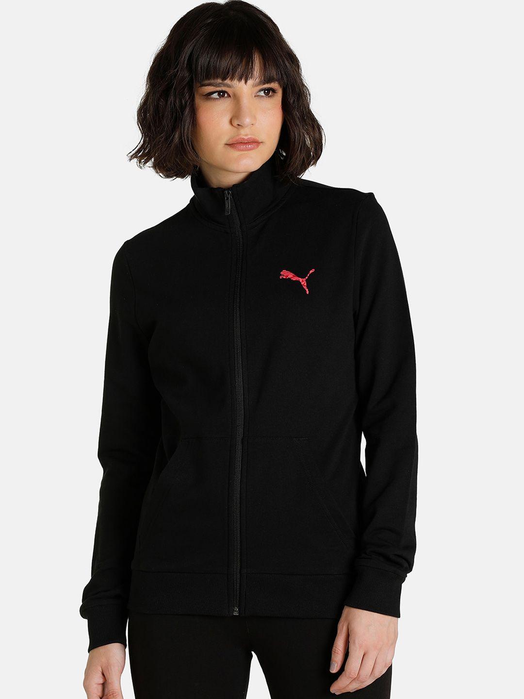 puma women graphic brand logo regular fit longline bomber jacket