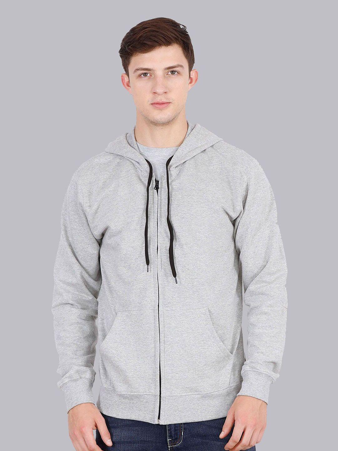 fleximaa men grey melange hooded sweatshirt