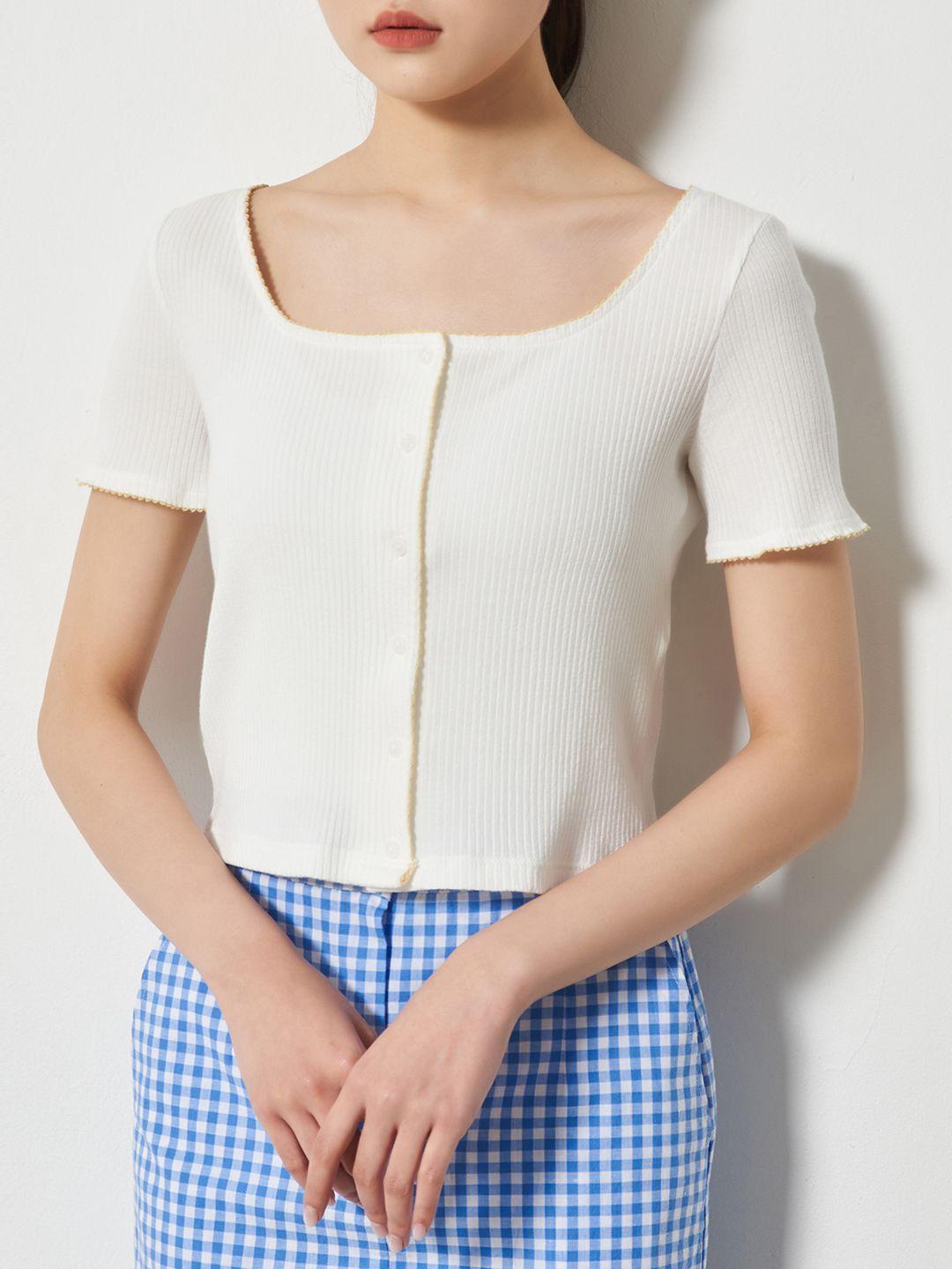 8seconds white ribbed top