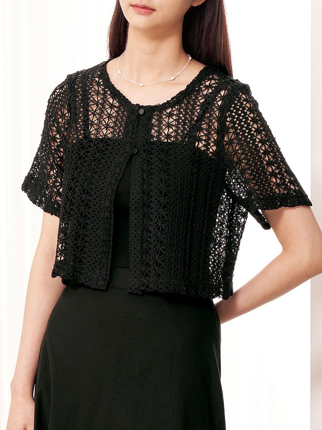 8seconds women black lace top