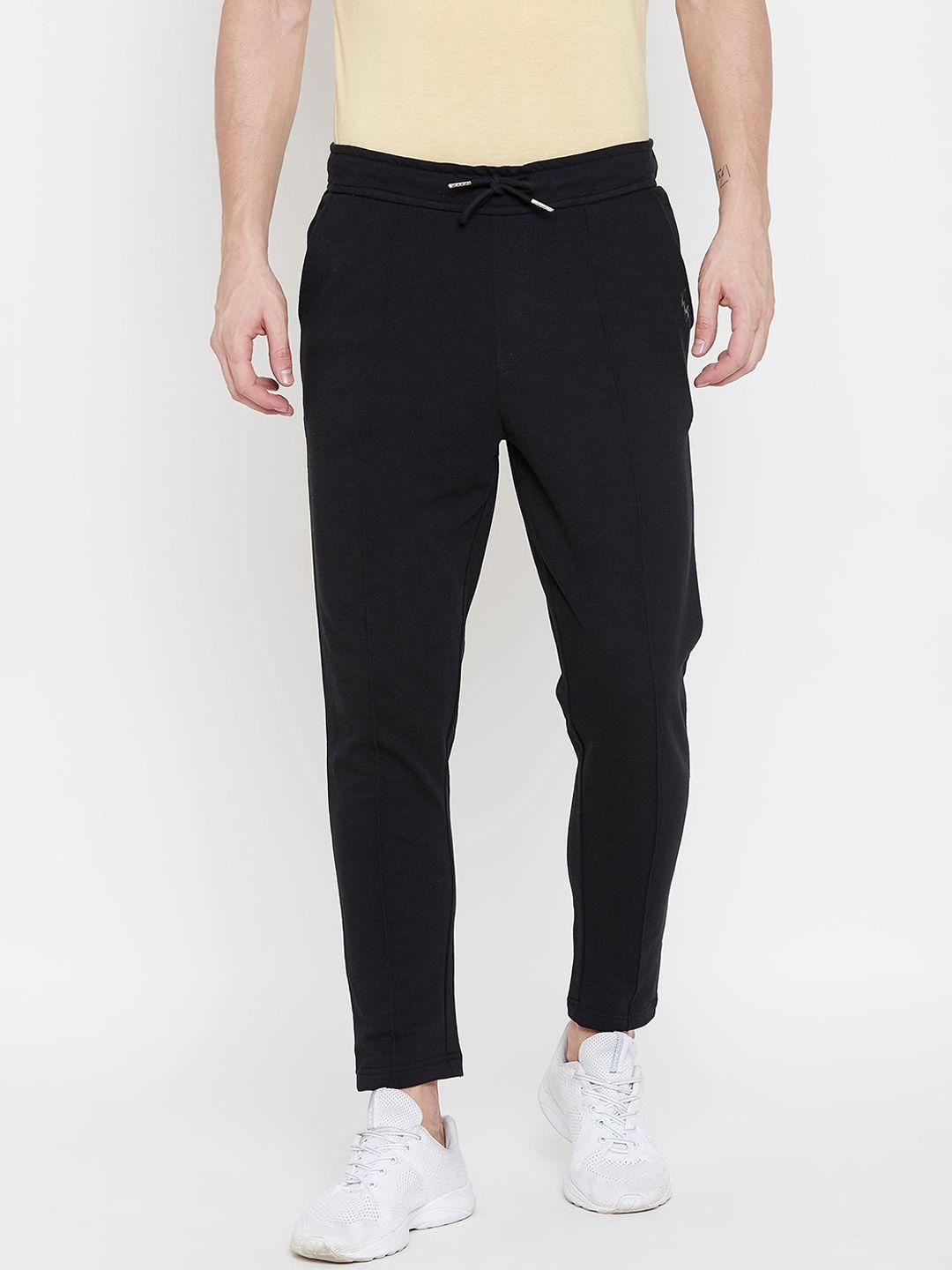 harbornbay men black solid track pants