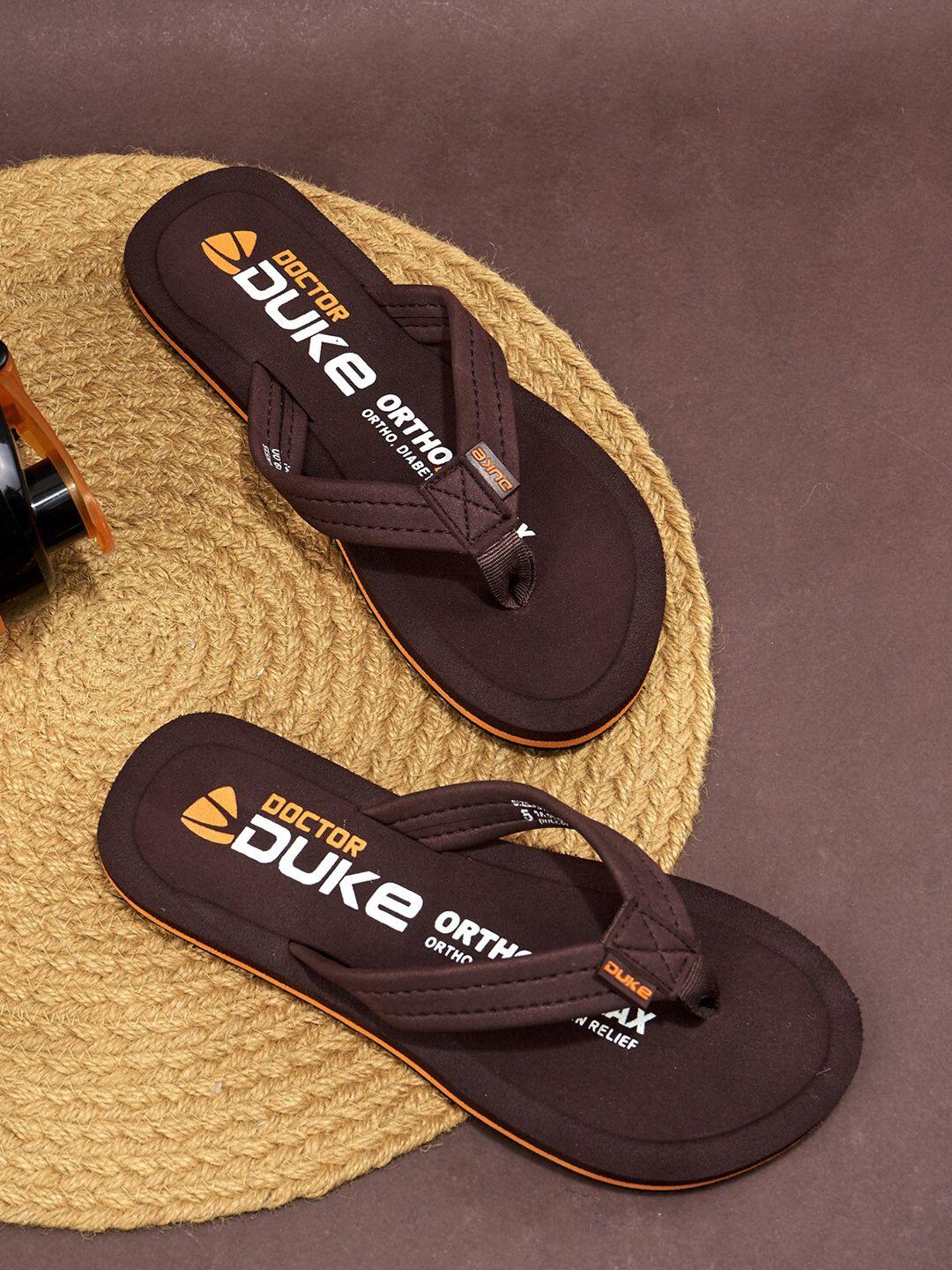 duke women brown & white printed thong flip-flops