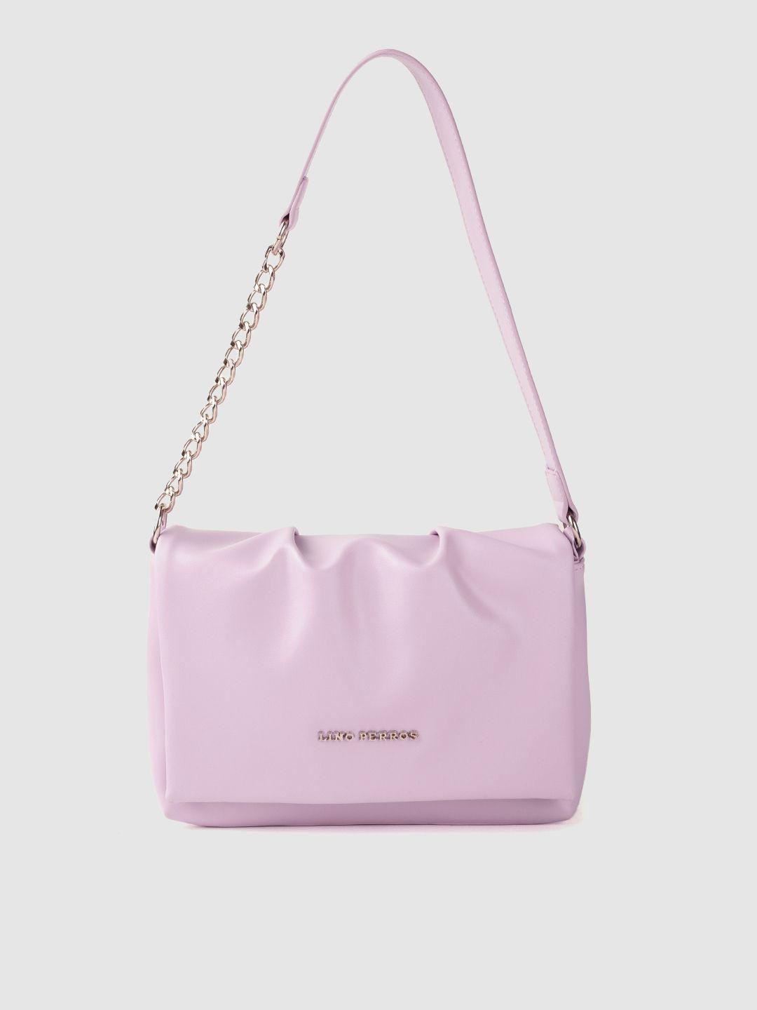 lino perros women lavender solid structured sling bag