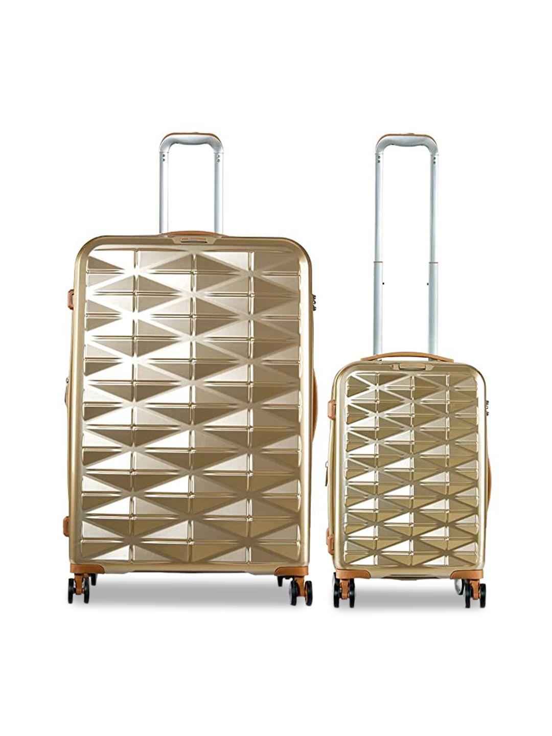 it luggage set of 2 solid hard-sided trolley suitcases