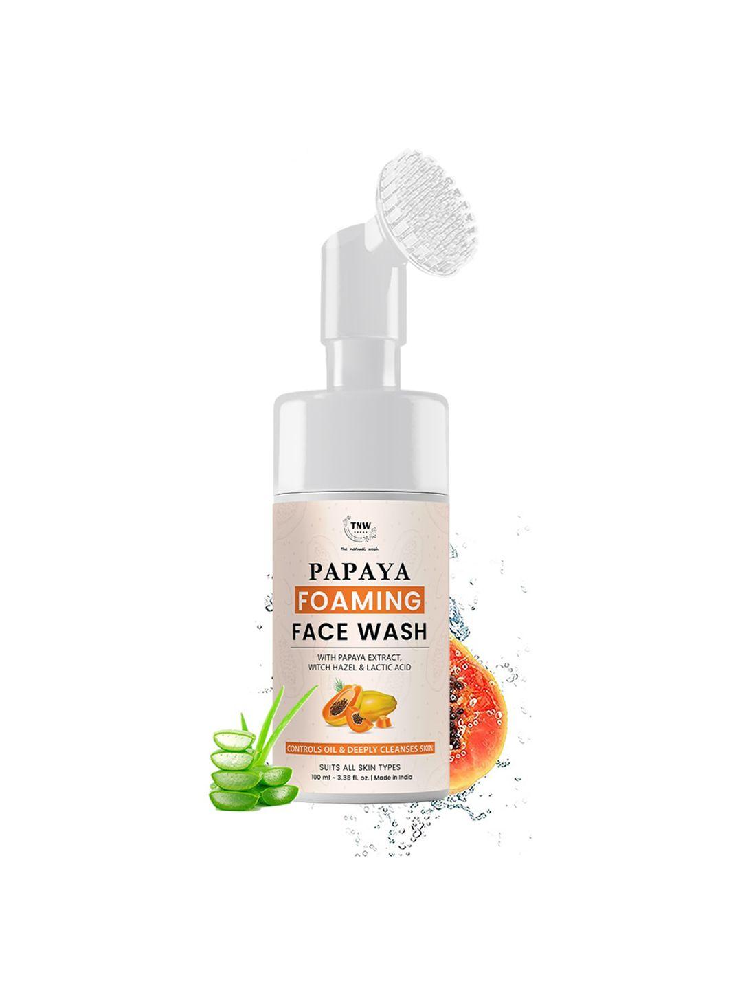 tnw the natural wash papaya foaming face wash with witch hazel & lactic acid - 100 ml