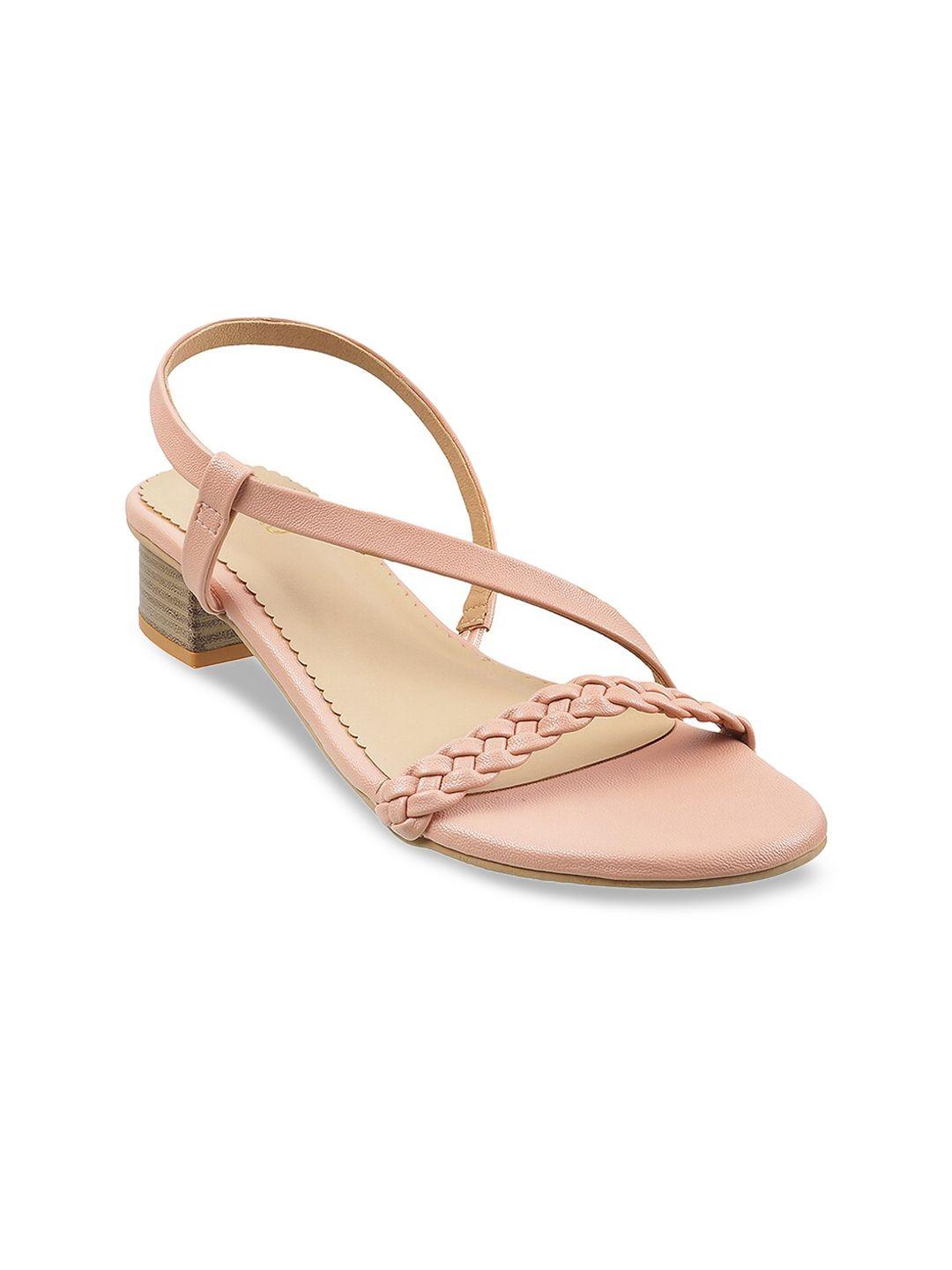 metro women rose pink block sandals