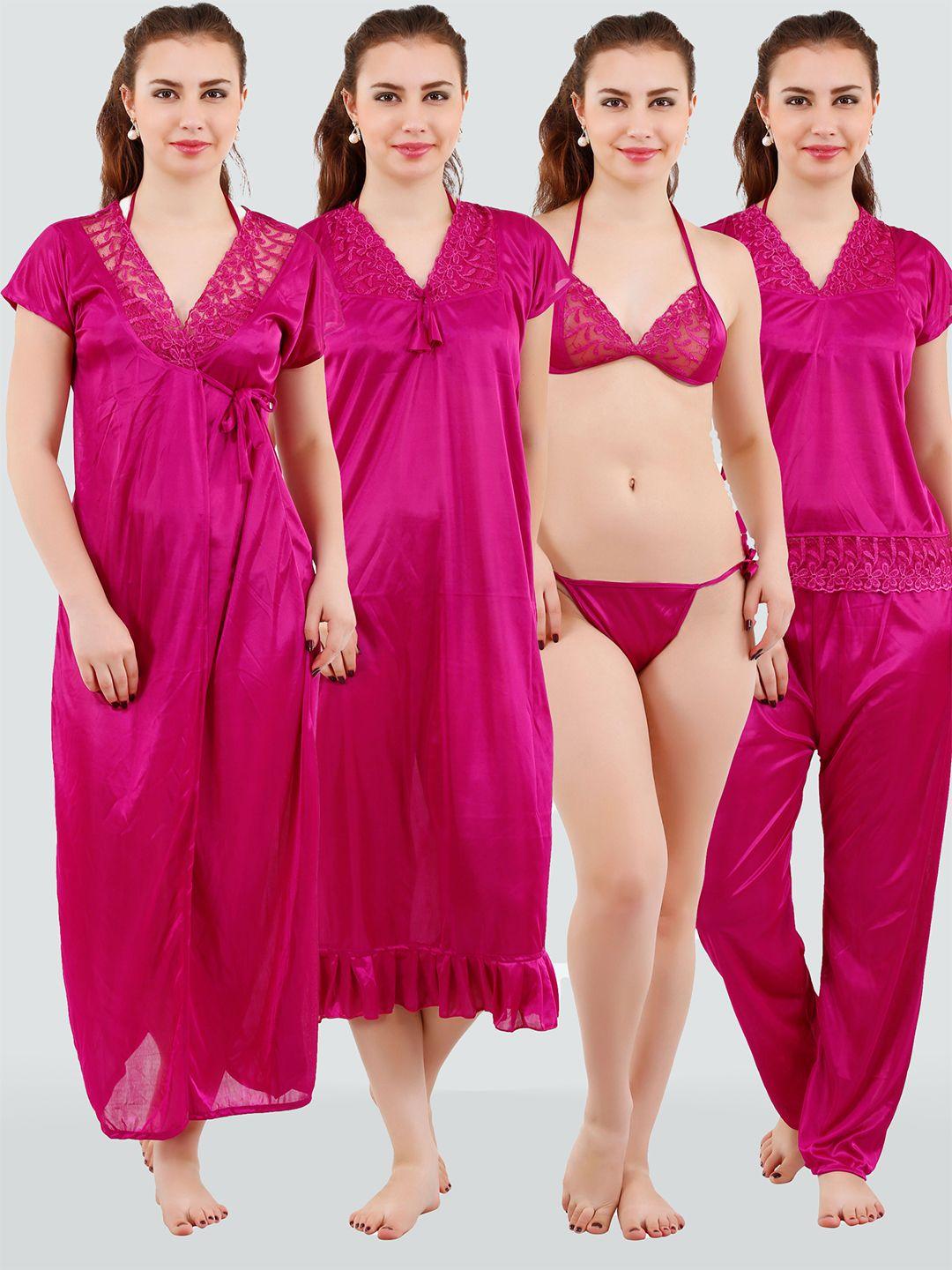 romaisa magenta maxi nightdress