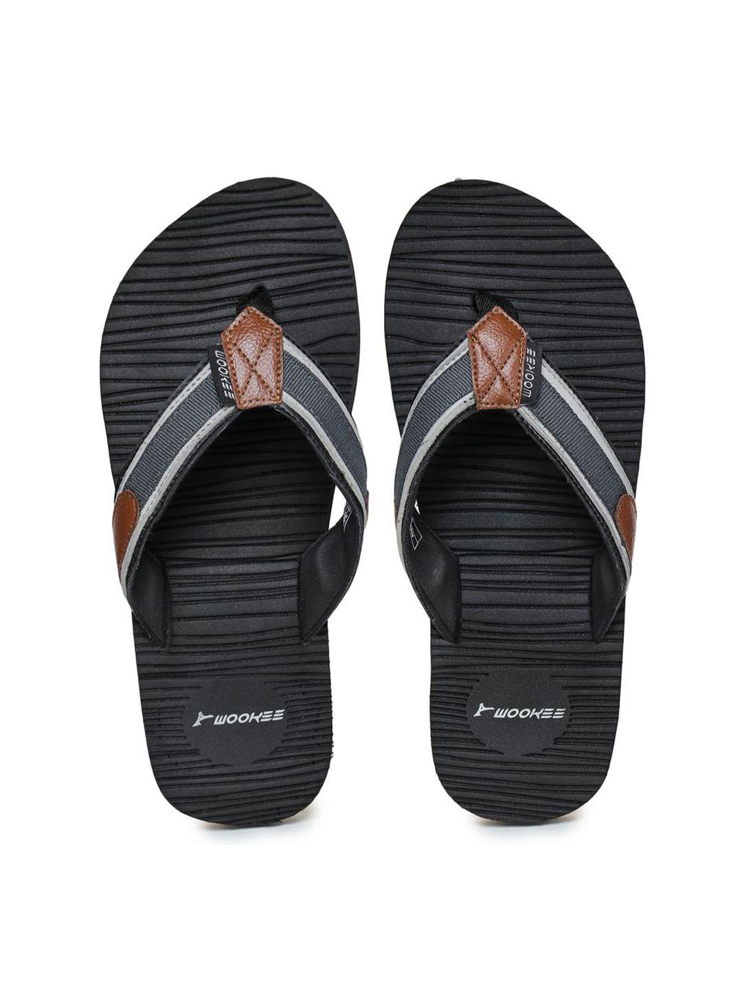 abros men black & white thong flip-flops