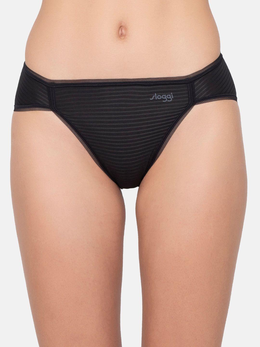 sloggi women's black everfresh cotton breathable mid rise brief