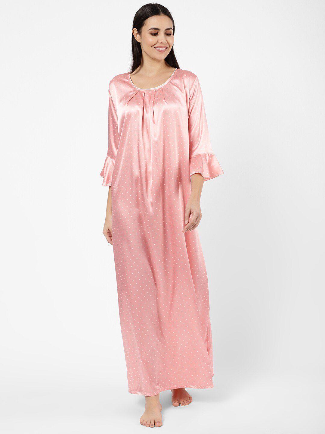 sweet dreams pink printed regular maxi nightdress