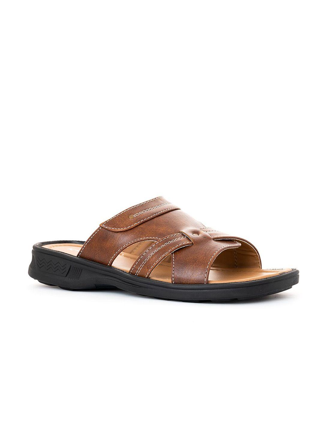 khadims men brown & black comfort sandals